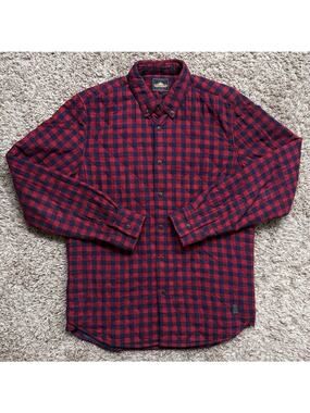 Penfield Red Plaid Quilted Shacket Lined Button Up Shirt Men’s Size Small